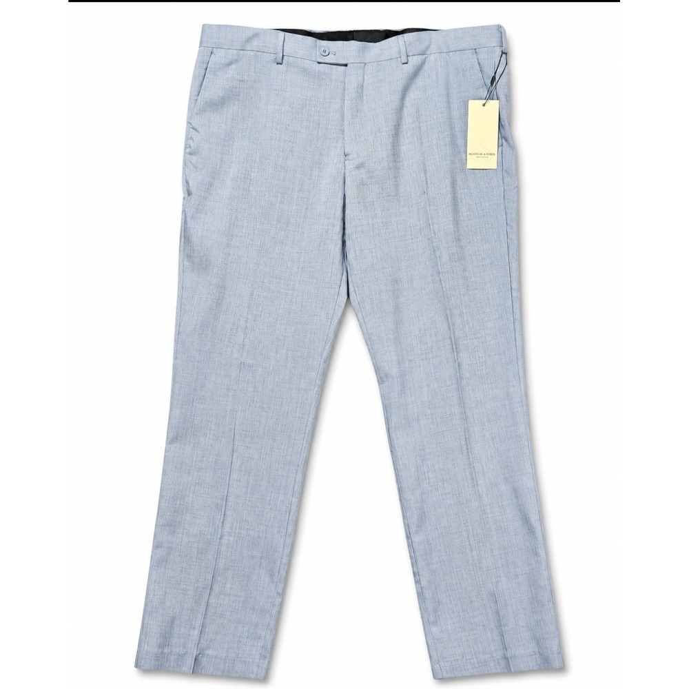 Scotch & Soda NYC Modern Fit Trousers Mens 40x32 Light Grey Solid Dress Pant NWT